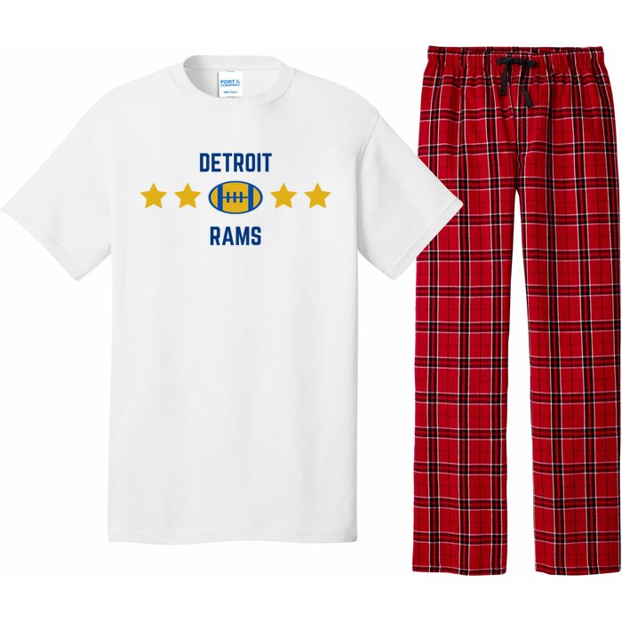 Detroit Rams Football Star Pajama Set