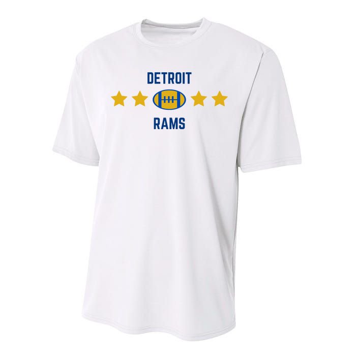 Detroit Rams Football Star Performance Sprint T-Shirt