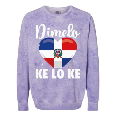 Dominican Republic Flag Dimelo Ke Lo Ke Dominicana Colorblast Crewneck Sweatshirt