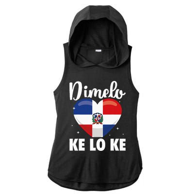 Dominican Republic Flag Dimelo Ke Lo Ke Dominicana Ladies PosiCharge Tri-Blend Wicking Draft Hoodie Tank