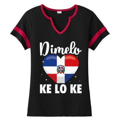 Dominican Republic Flag Dimelo Ke Lo Ke Dominicana Ladies Halftime Notch Neck Tee