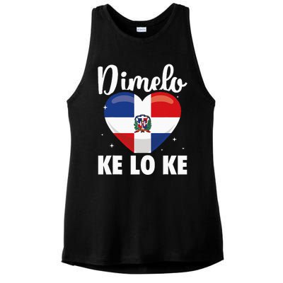 Dominican Republic Flag Dimelo Ke Lo Ke Dominicana Ladies PosiCharge Tri-Blend Wicking Tank