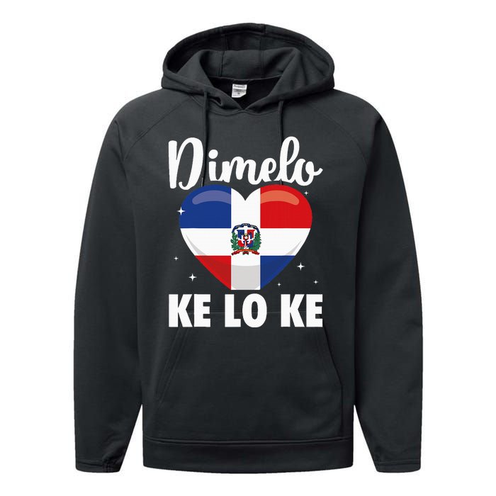 Dominican Republic Flag Dimelo Ke Lo Ke Dominicana Performance Fleece Hoodie