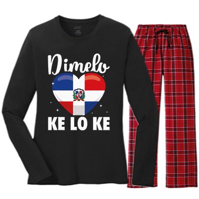 Dominican Republic Flag Dimelo Ke Lo Ke Dominicana Women's Long Sleeve Flannel Pajama Set 