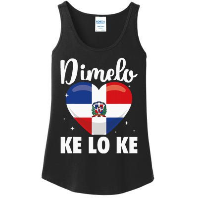 Dominican Republic Flag Dimelo Ke Lo Ke Dominicana Ladies Essential Tank