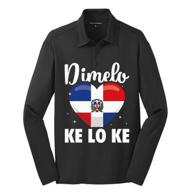 Dominican Republic Flag Dimelo Ke Lo Ke Dominicana Silk Touch Performance Long Sleeve Polo