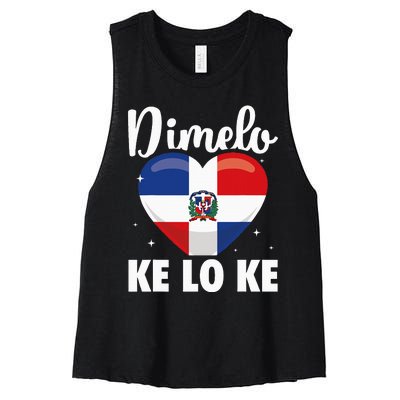 Dominican Republic Flag Dimelo Ke Lo Ke Dominicana Women's Racerback Cropped Tank