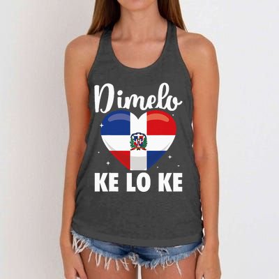 Dominican Republic Flag Dimelo Ke Lo Ke Dominicana Women's Knotted Racerback Tank