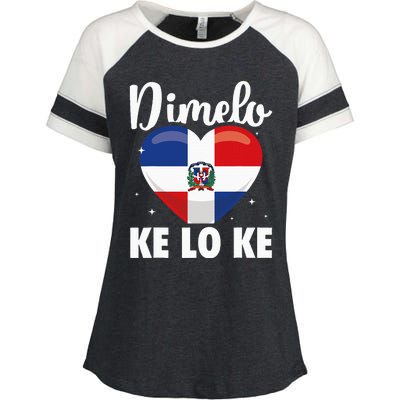 Dominican Republic Flag Dimelo Ke Lo Ke Dominicana Enza Ladies Jersey Colorblock Tee