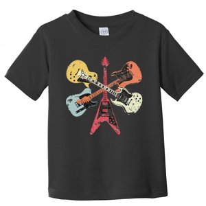 Distressed Retro Guitar Collection Rock Music Fan Toddler T-Shirt