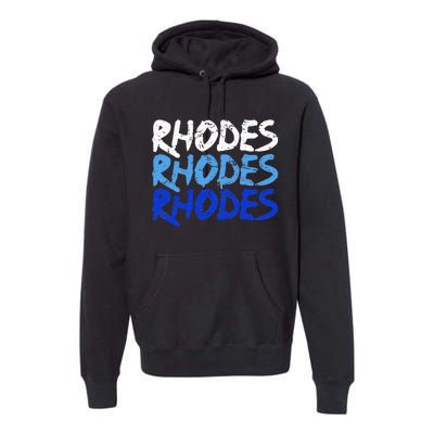 Distressed Rhodes Greece Dodecanese Greek Island Rhodes Premium Hoodie