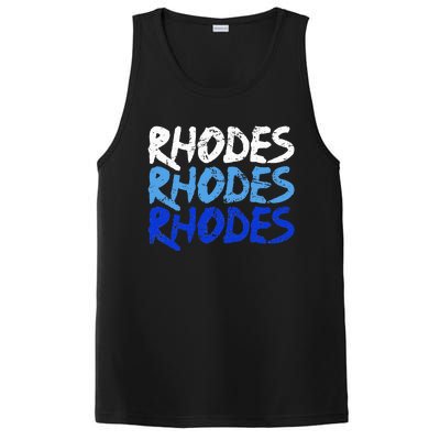 Distressed Rhodes Greece Dodecanese Greek Island Rhodes PosiCharge Competitor Tank