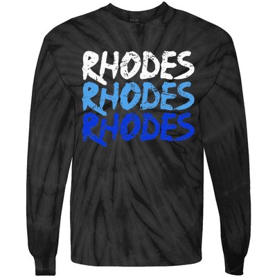 Distressed Rhodes Greece Dodecanese Greek Island Rhodes Tie-Dye Long Sleeve Shirt