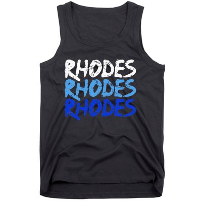 Distressed Rhodes Greece Dodecanese Greek Island Rhodes Tank Top