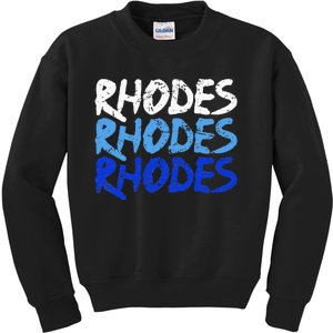 Distressed Rhodes Greece Dodecanese Greek Island Rhodes Kids Sweatshirt