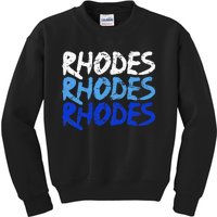 Distressed Rhodes Greece Dodecanese Greek Island Rhodes Kids Sweatshirt