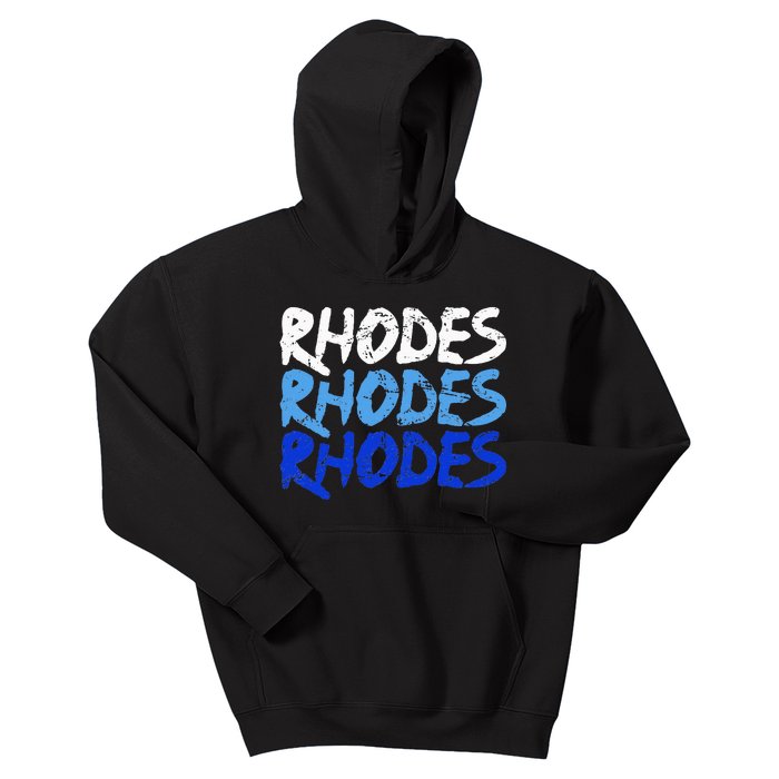 Distressed Rhodes Greece Dodecanese Greek Island Rhodes Kids Hoodie