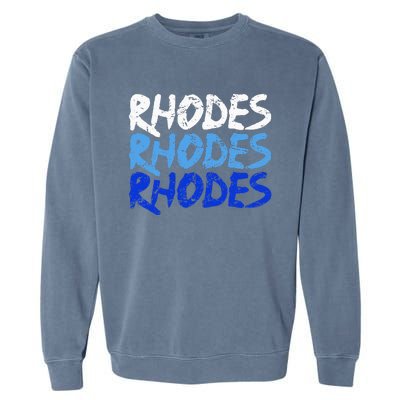 Distressed Rhodes Greece Dodecanese Greek Island Rhodes Garment-Dyed Sweatshirt