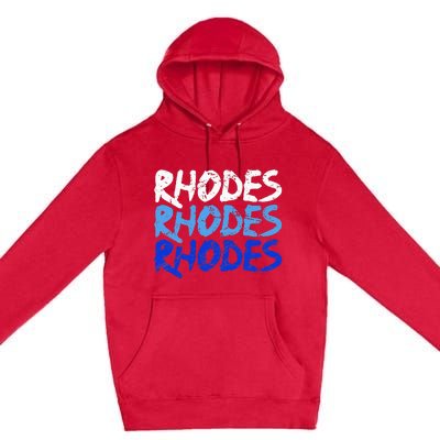 Distressed Rhodes Greece Dodecanese Greek Island Rhodes Premium Pullover Hoodie