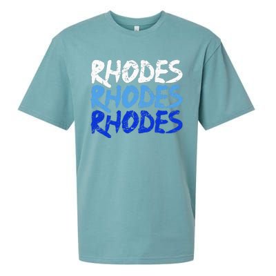 Distressed Rhodes Greece Dodecanese Greek Island Rhodes Sueded Cloud Jersey T-Shirt