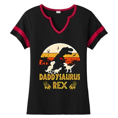 Daddysaurus Rex Gift Ladies Halftime Notch Neck Tee