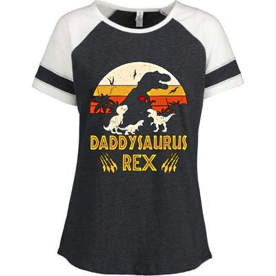 Daddysaurus Rex Gift Enza Ladies Jersey Colorblock Tee