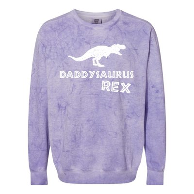 Daddysaurus Rex Gift Funny Dinosaur Fathers Day Gift Colorblast Crewneck Sweatshirt