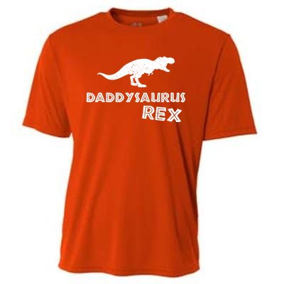 Daddysaurus Rex Gift Funny Dinosaur Fathers Day Gift Cooling Performance Crew T-Shirt