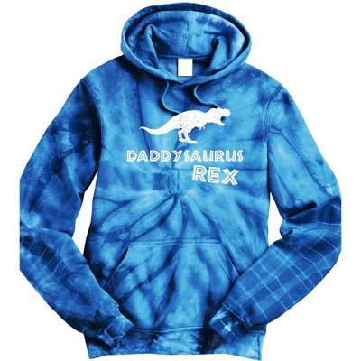 Daddysaurus Rex Gift Funny Dinosaur Fathers Day Gift Tie Dye Hoodie