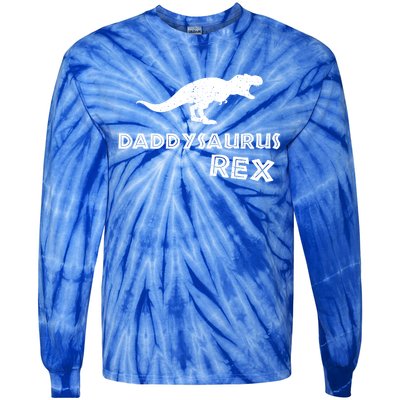 Daddysaurus Rex Gift Funny Dinosaur Fathers Day Gift Tie-Dye Long Sleeve Shirt