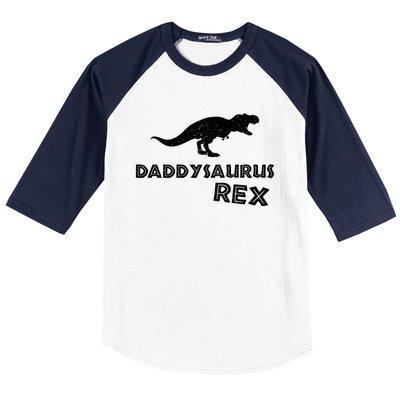 Daddysaurus Rex Gift Funny Dinosaur Fathers Day Gift Baseball Sleeve Shirt