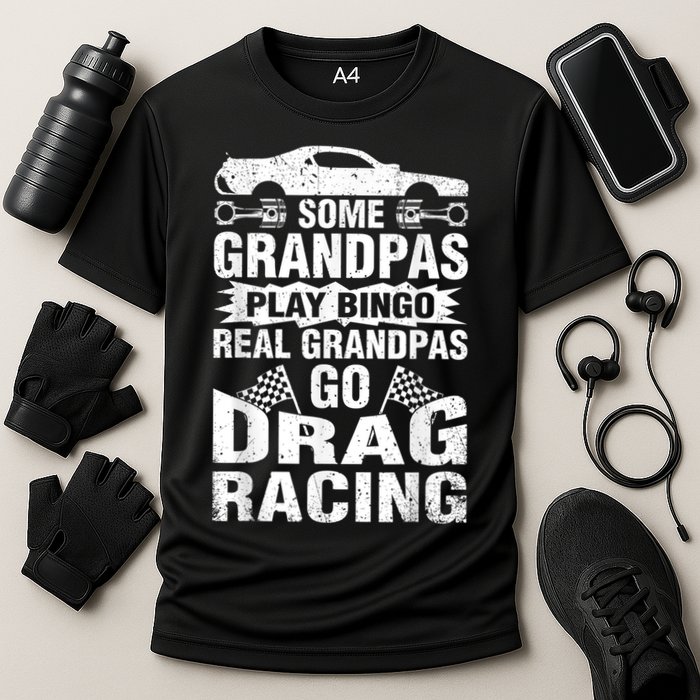Drag Racing Grandpa Car Lover For Grandfathers MM Cooling Performance Crew T-Shirt