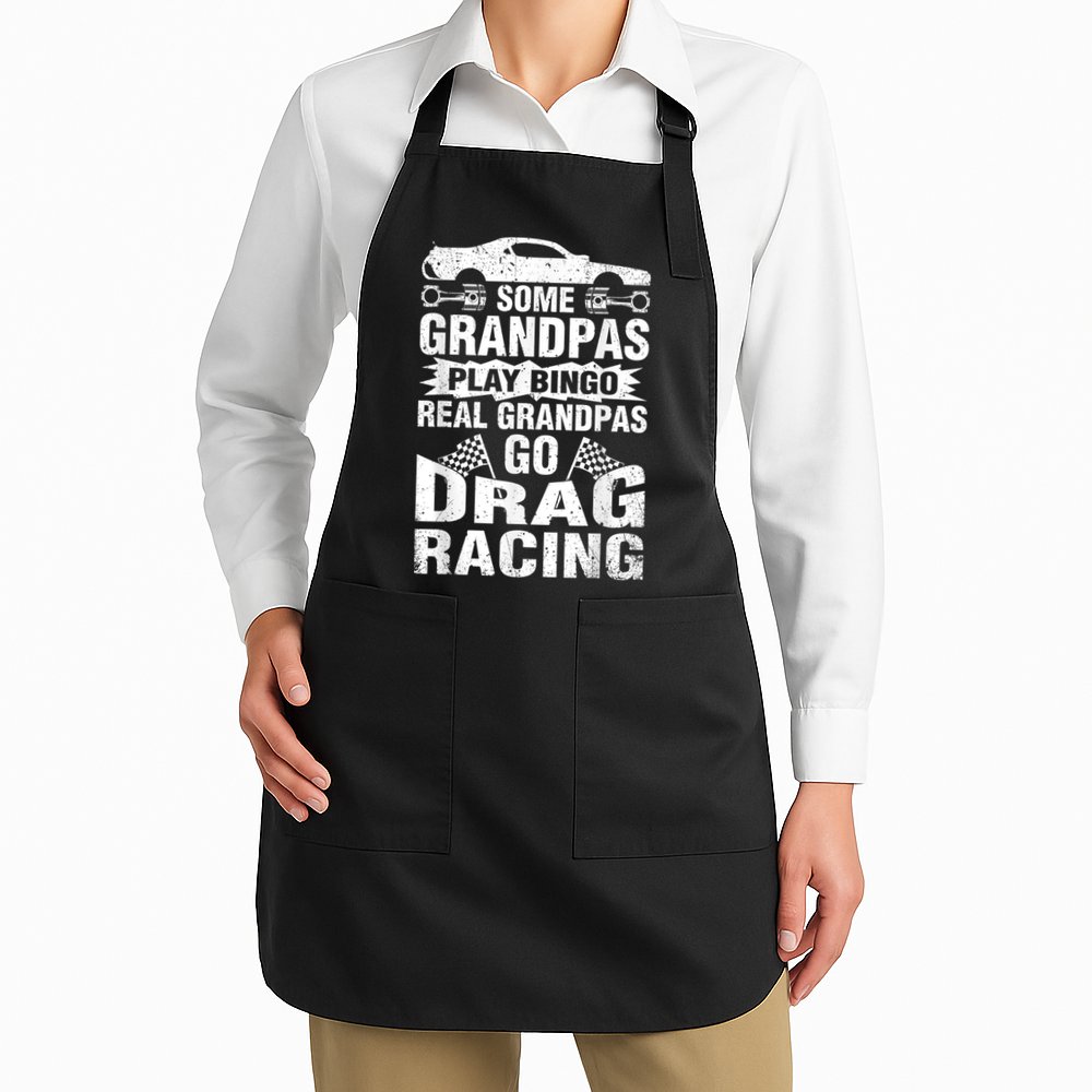 Drag Racing Grandpa Car Lover For Grandfathers MM Apron