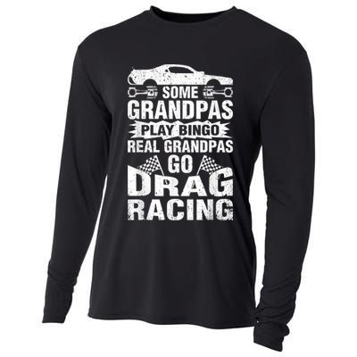 Drag Racing Grandpa Car Lover For Grandfathers MM Cooling Performance Long Sleeve Crew