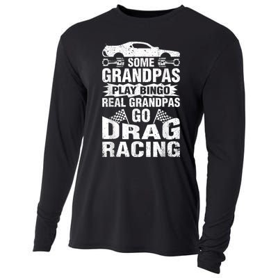 Drag Racing Grandpa Car Lover For Grandfathers MM Cooling Performance Long Sleeve Crew