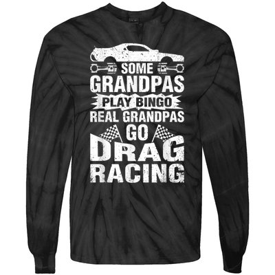 Drag Racing Grandpa Car Lover For Grandfathers MM Tie-Dye Long Sleeve Shirt