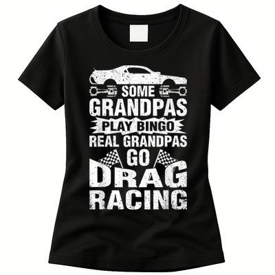 Drag Racing Grandpa Car Lover For Grandfathers MM Womens T-Shirt