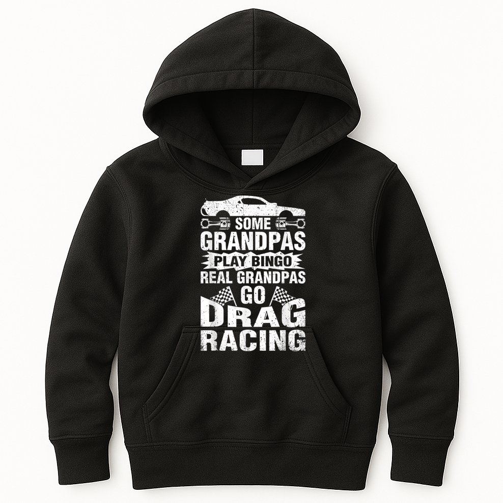 Drag Racing Grandpa Car Lover For Grandfathers MM Kids Hoodie