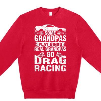 Drag Racing Grandpa Car Lover For Grandfathers MM Premium Crewneck Sweatshirt