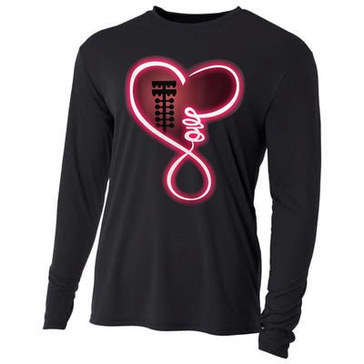 Drag Racing Gift For Race Lover Heart Love Drag Racing Funny Cooling Performance Long Sleeve Crew