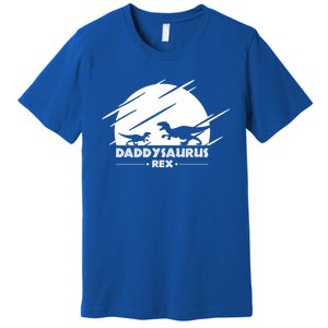 Daddysaurus Rex Gift Funny Dinosaurs For Dad Cute Gift Premium T-Shirt