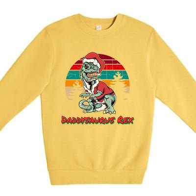 Daddysaurus Rex Gift Matching Pajama Christmas Dinosaur Great Gift Premium Crewneck Sweatshirt