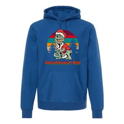 Daddysaurus Rex Gift Matching Pajama Christmas Dinosaur Great Gift Premium Hoodie