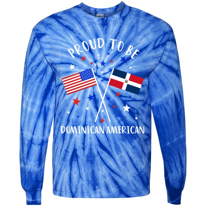 Dominican Republic Half Dominican Half American Cute Gift Tie-Dye Long Sleeve Shirt