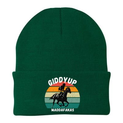 Derby Race Horse Funny Design Giddy Up Madafakas Knit Cap Winter Beanie