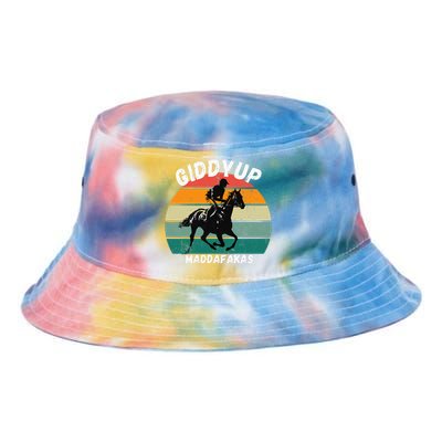 Derby Race Horse Funny Design Giddy Up Madafakas Tie Dye Newport Bucket Hat