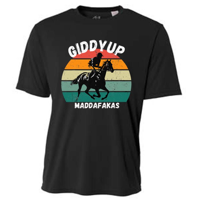 Derby Race Horse Funny Design Giddy Up Madafakas Cooling Performance Crew T-Shirt