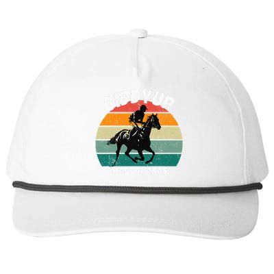 Derby Race Horse Funny Design Giddy Up Madafakas Snapback Five-Panel Rope Hat