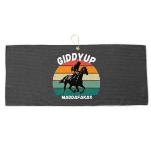 Derby Race Horse Funny Design Giddy Up Madafakas Large Microfiber Waffle Golf Towel