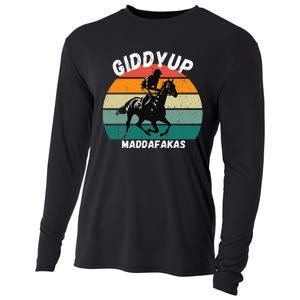 Derby Race Horse Funny Design Giddy Up Madafakas Cooling Performance Long Sleeve Crew